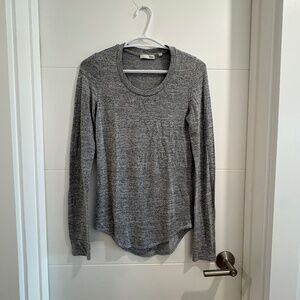Wilfred Free Aritzia Grey Marled Long Sleeve Top Small Crewneck